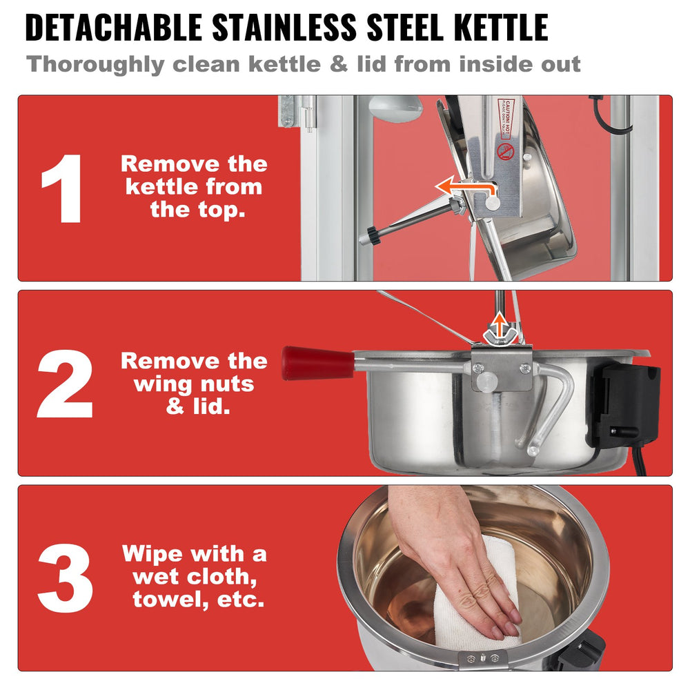 Vevor Popcorn Popper Machine Countertop 8oz Capacity 850W New