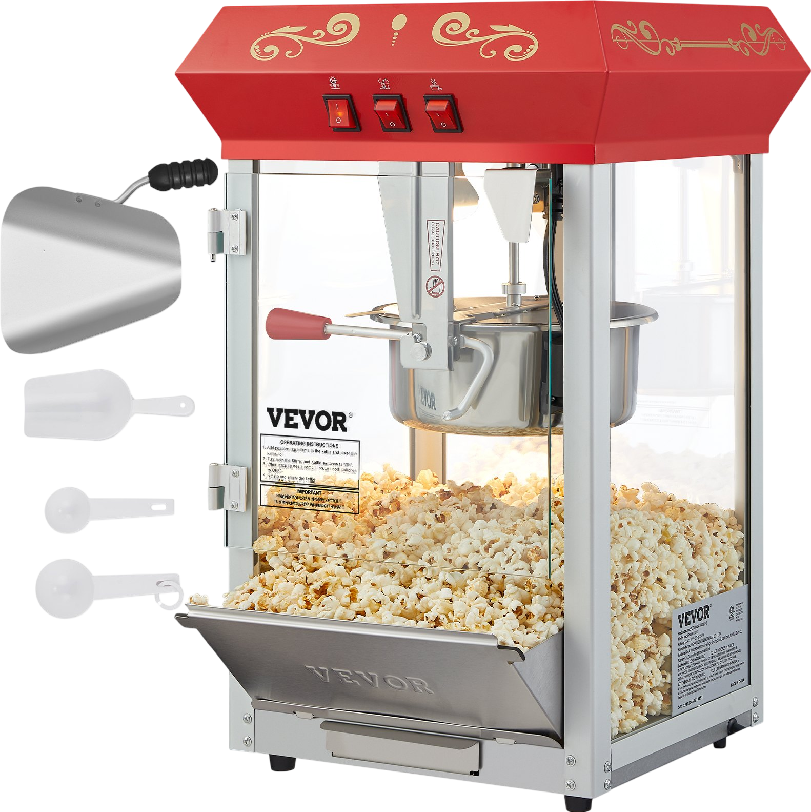 Vevor Popcorn Popper Machine Countertop 8oz Capacity 850W New