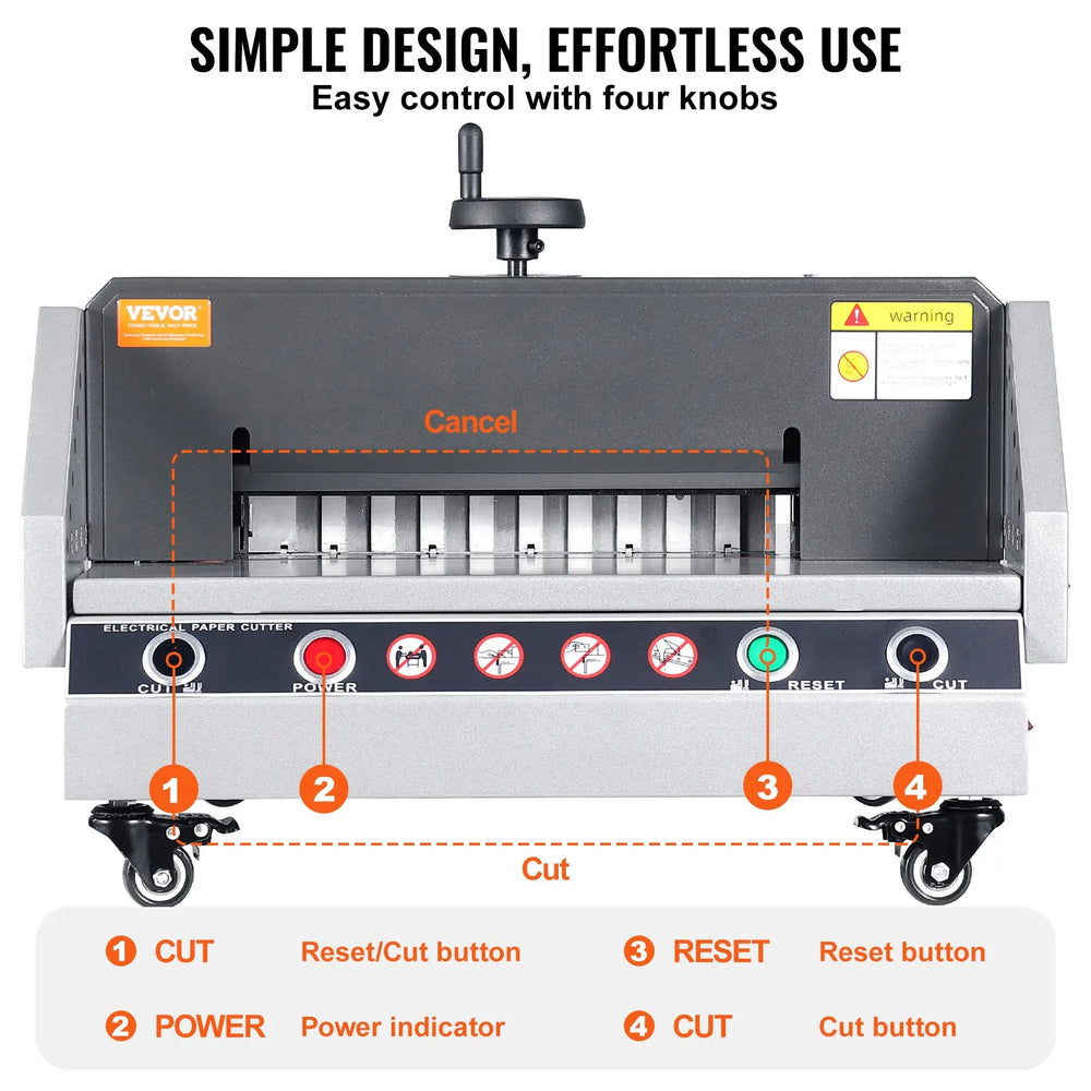 Vevor Electric Paper Cutter 13" Cutting Width 1.57" Thickness with Button Control New