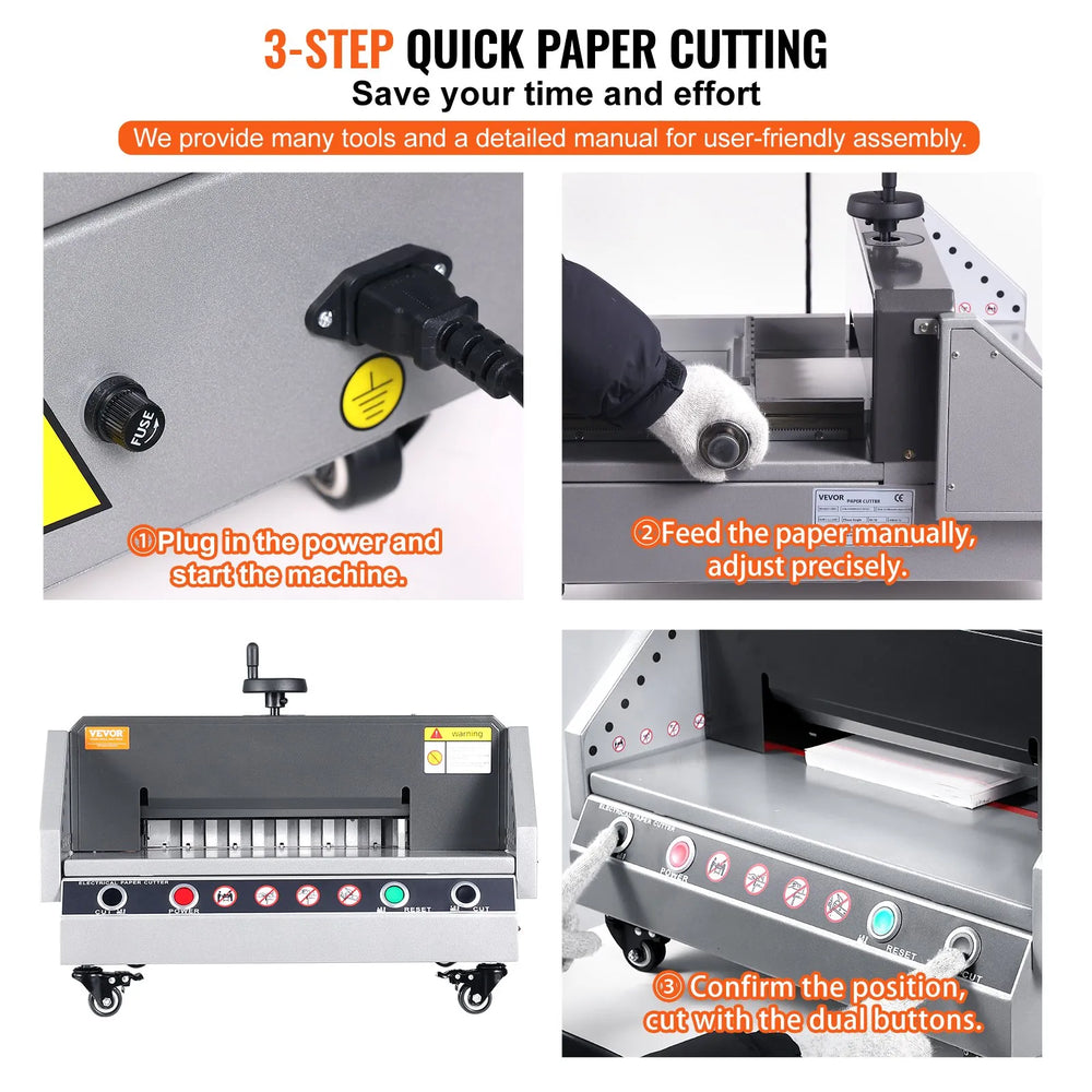 Vevor Electric Paper Cutter 13" Cutting Width 1.57" Thickness with Button Control New