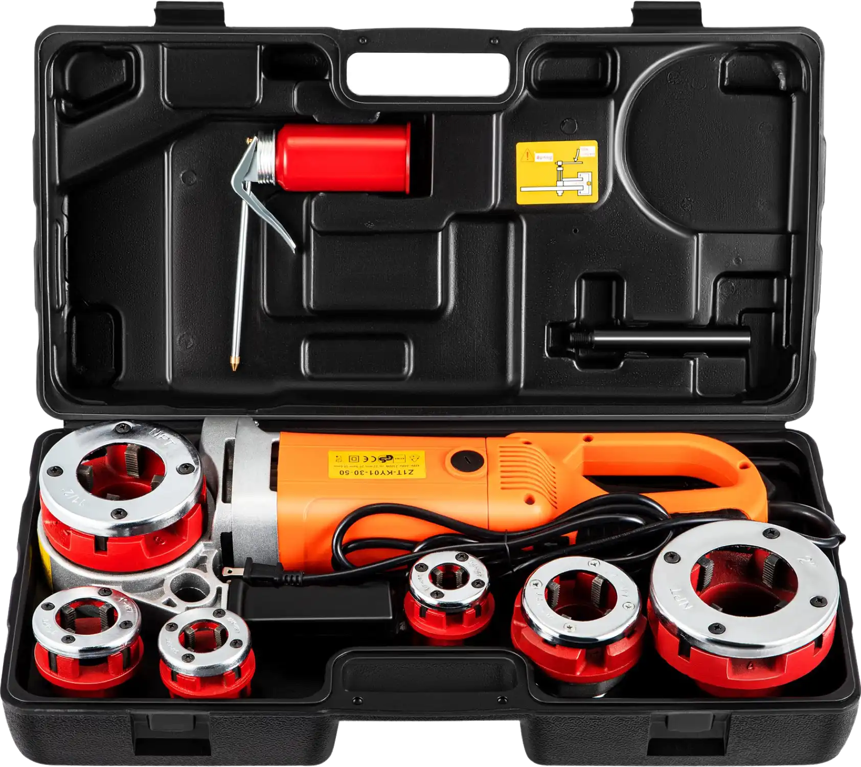 Vevor Electric Pipe Threader Kit Hand-Held with 6 Dies 1/2