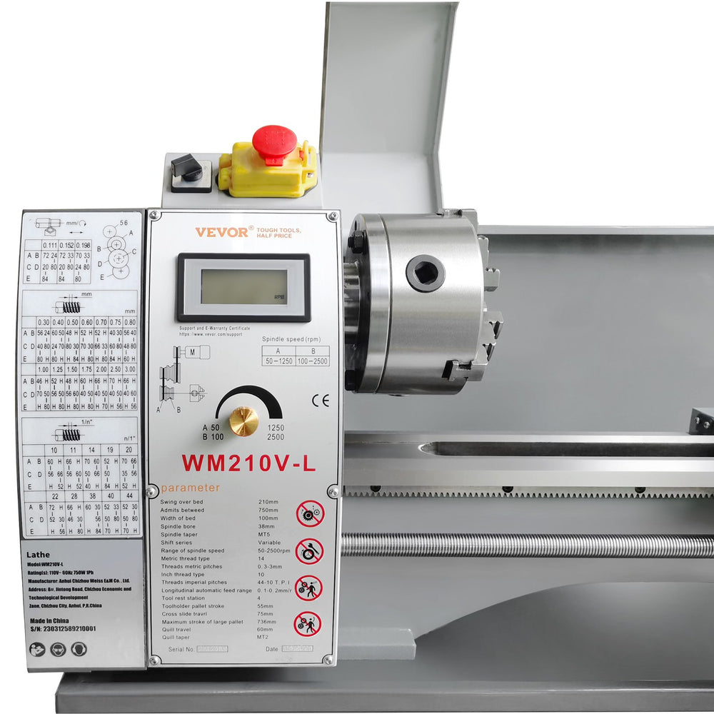 Vevor Metal Lathe 8.3" x 29.5" Continuously Variable Speed 0-2500 RPM 750W New