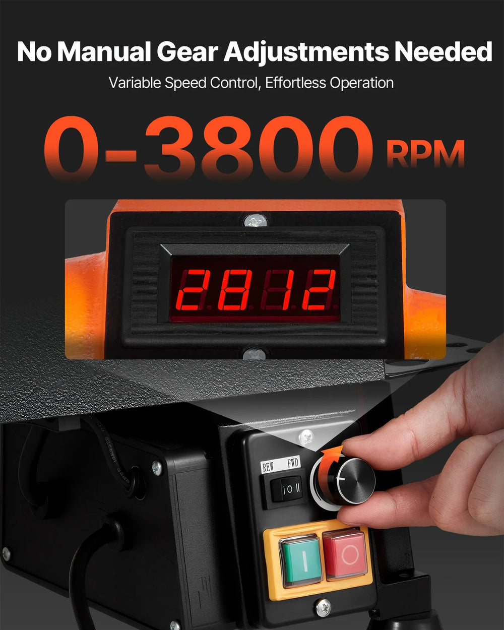 Vevor Woodworking Lathe 12 x 18 in Workbench 1 HP with 0-3800 RPM Variable Speed New