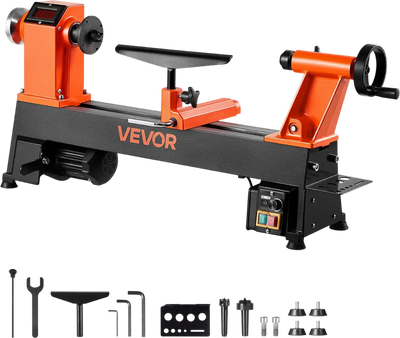 Vevor Woodworking Lathe 12 x 18 in Workbench 1 HP with 0-3800 RPM Variable Speed New