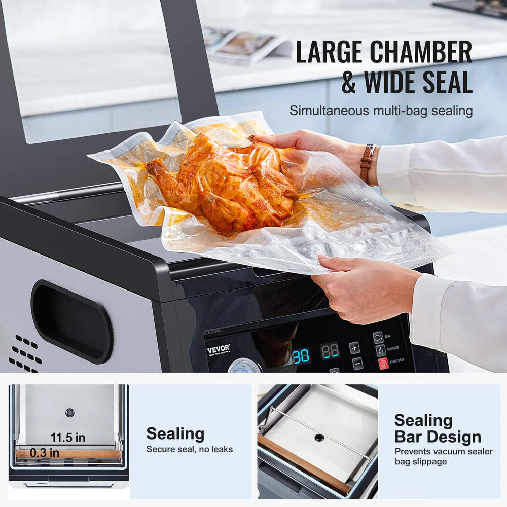 Vevor Chamber Vacuum Sealer with 11.5" Sealing Length 380W Pump New
