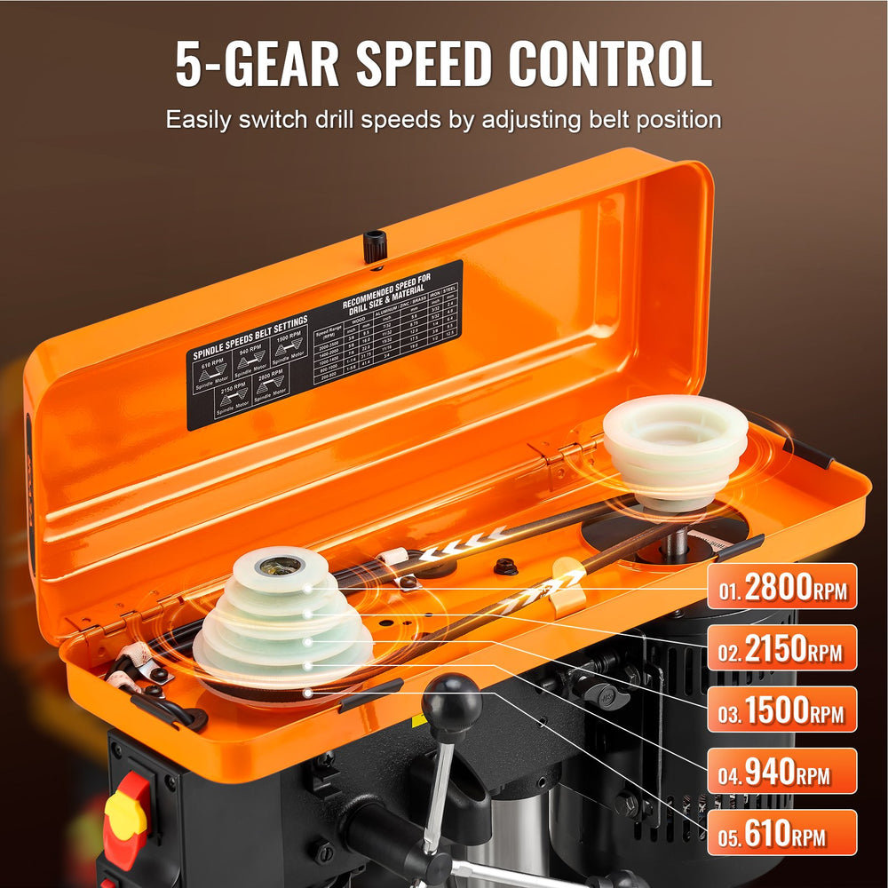 Vevor Benchtop Drill Press 10-Inch 610-2800 RPM Adjustable New