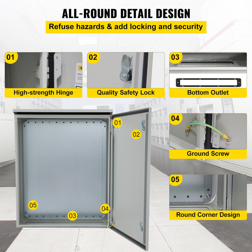 Vevor Electrical Enclosure 24" x 24" x 8" NEMA 4 Outdoor Junction Box Tested to UL Standards New