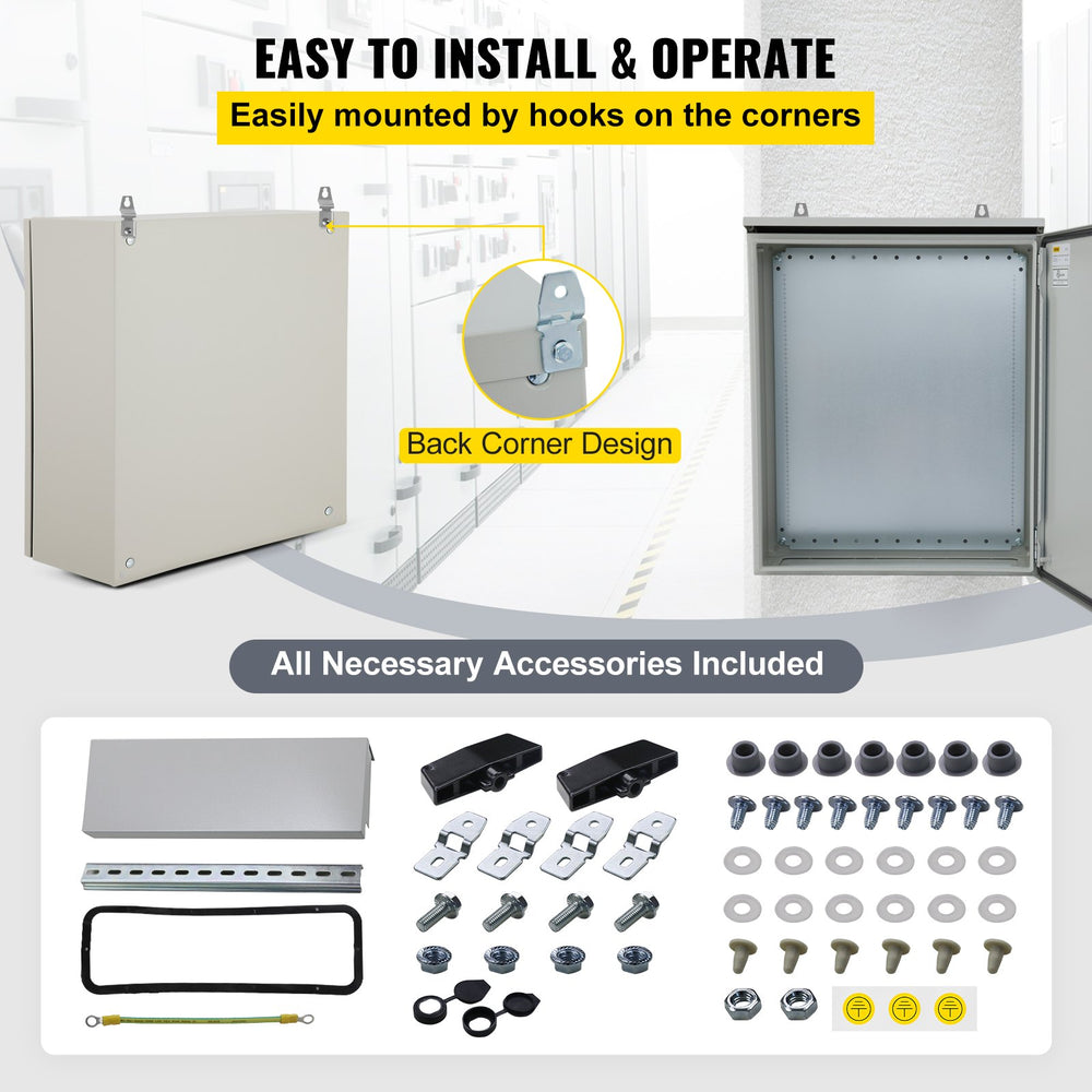 Vevor Electrical Enclosure 24" x 24" x 8" NEMA 4 Outdoor Junction Box Tested to UL Standards New