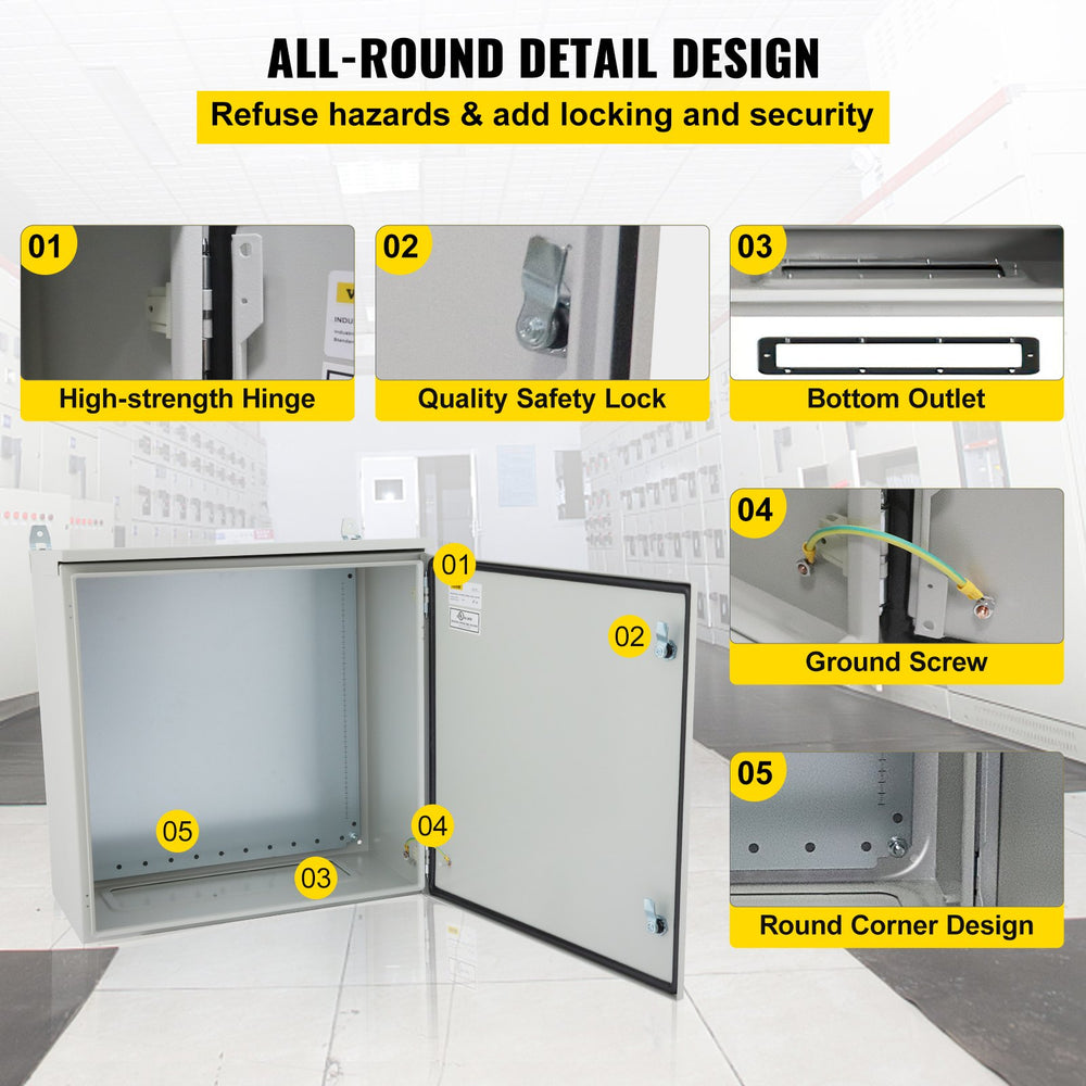 Vevor Electrical Enclosure 28" x 20" x 8" NEMA 4 Outdoor Junction Box Tested to UL Standards New