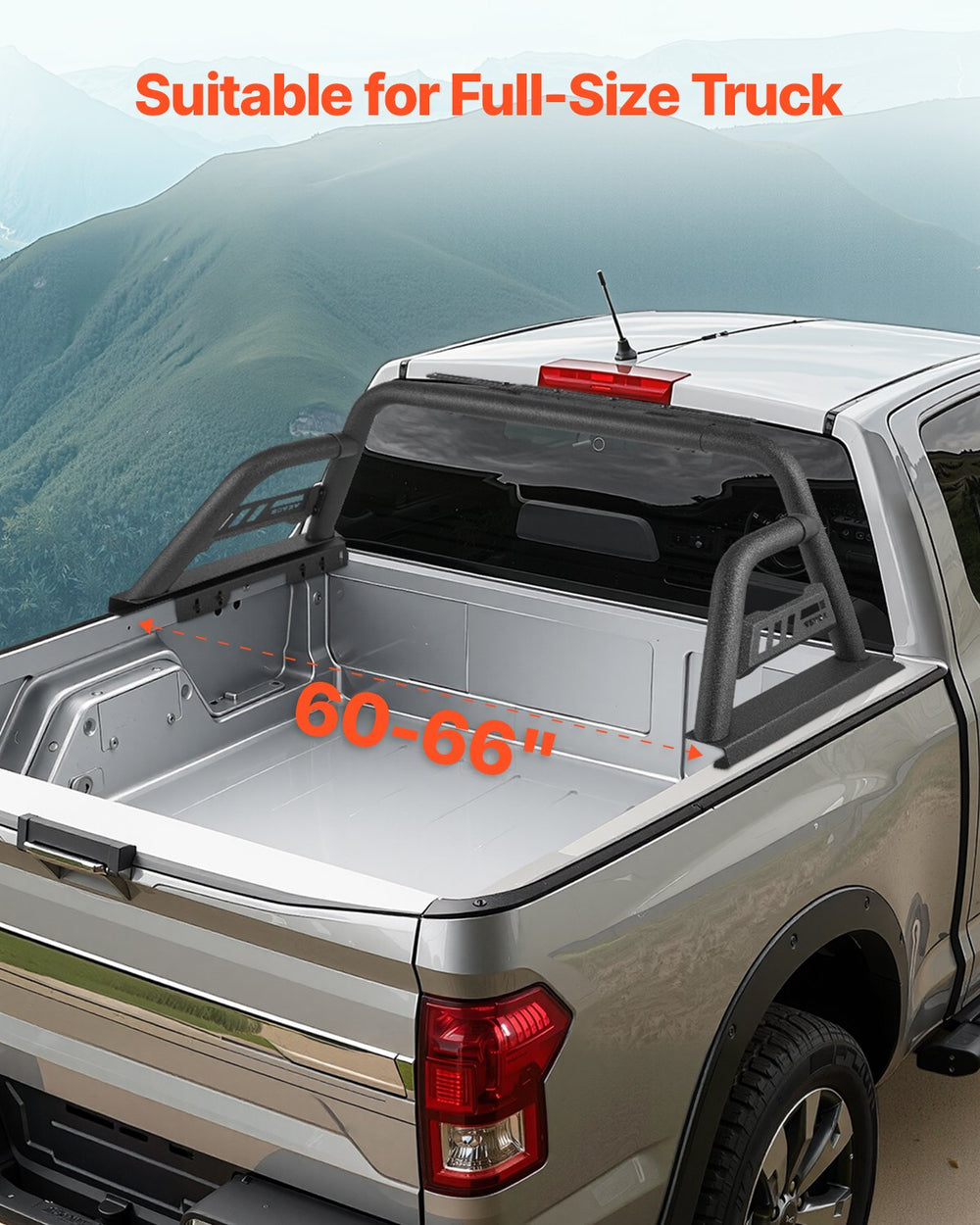 Vevor Truck Bed Roll Bar Universal Chase Rack for Full Size Pickup Carbon Steel New