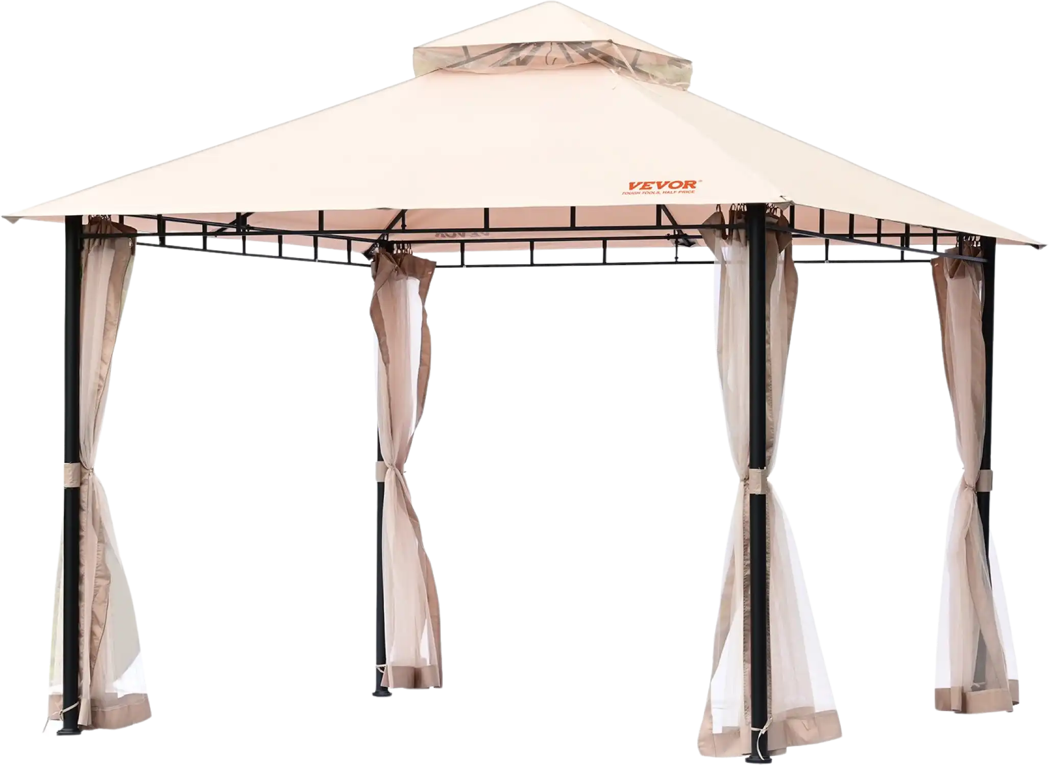 Vevor Patio Gazebo 10x10 FT with Mosquito Netting Metal Frame for 6-8 People New
