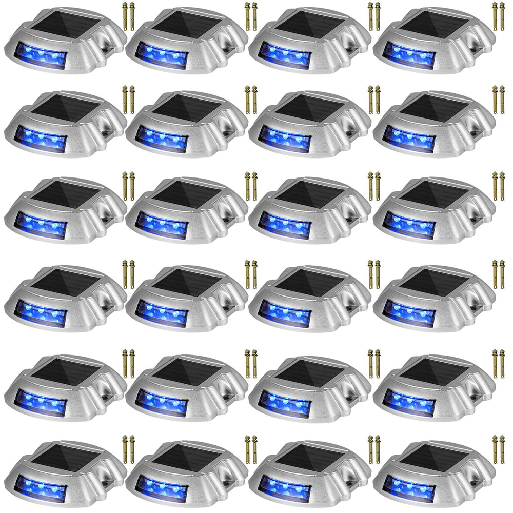 Vevor Solar Driveway Lights with Switch Button Wireless Blue LEDs 24-Pack New