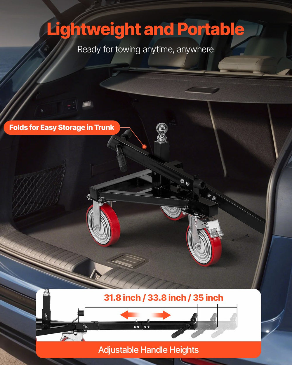 Vevor Trailer Dolly 3500 Lbs Tongue Weight Capacity 18-22" Height Adjustable New