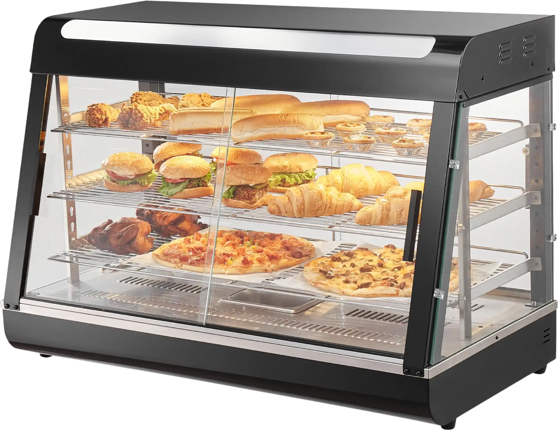 Vevor Commercial Food Warmer 3-Tier Display Countertop Cabinet with Light 1500W New