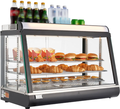 Vevor Commercial Food Warmer 3-Tier Display with LED Light Adjustable Shelves 1400W New