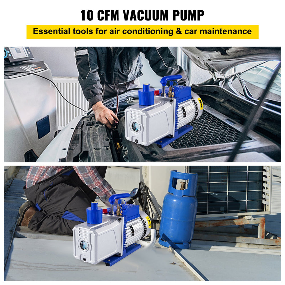 Vevor Vacuum Pump Two-Stage 10CFM 1HP 3x10-1Pa Portable New
