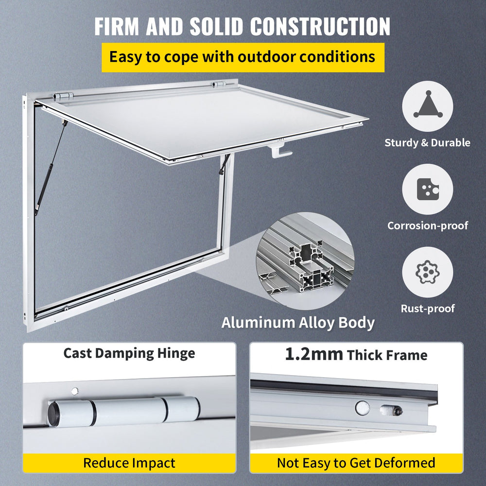 Vevor Concession Window 36" x 36" Awning Serving Door with Double-Point Fork Lock New