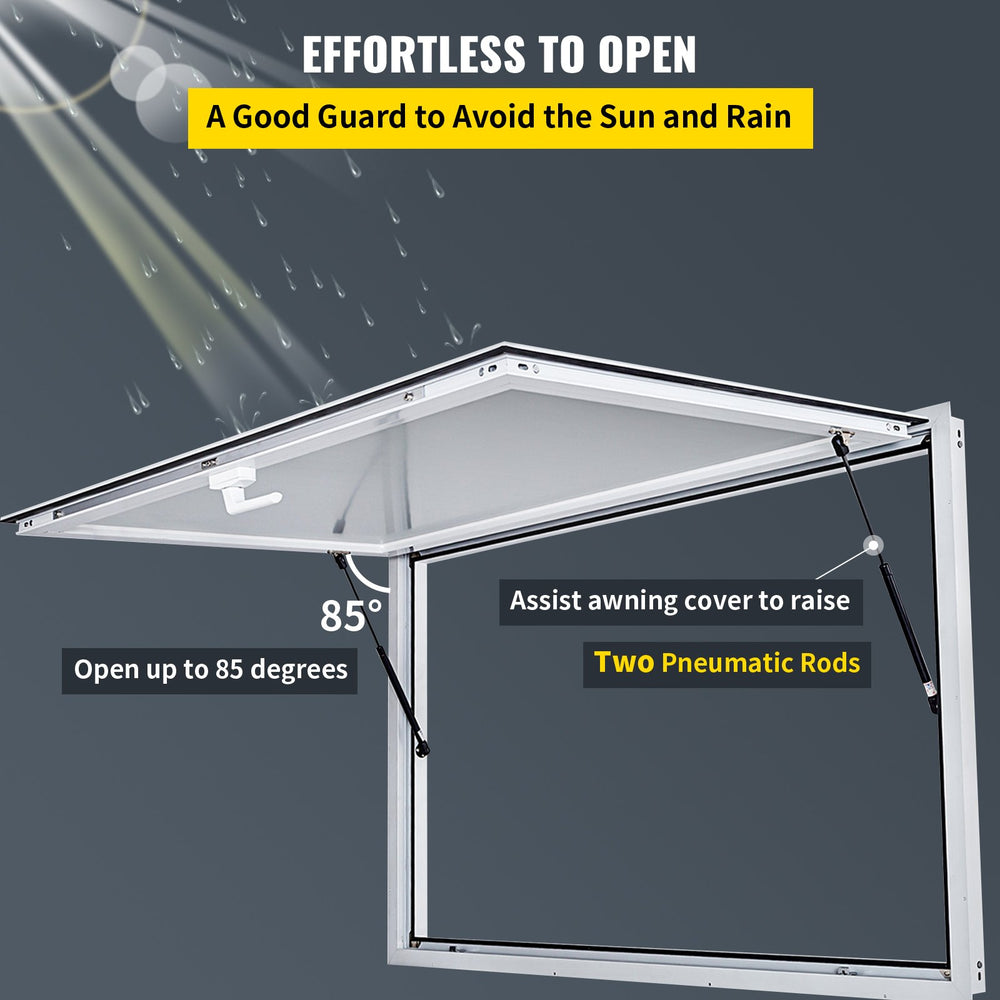 Vevor Concession Window 60" x 36" Awning Serving Door with Double-Point Fork Lock New