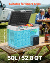 Vevor Car Refrigerator 52.8 Qt Capacity Adjustable Temp 12/24V DC 100-240V AC New