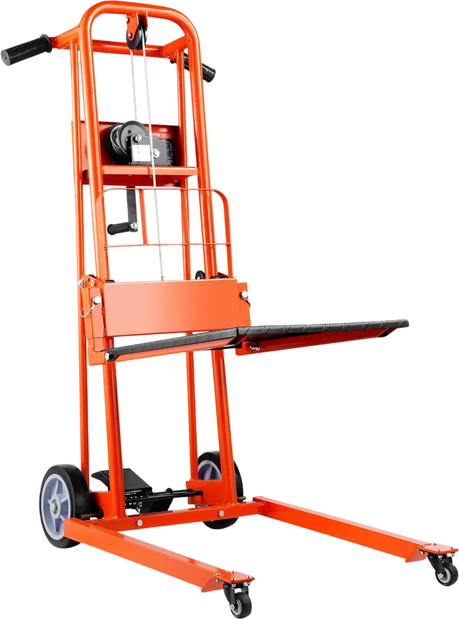 Vevor Material Lift Stacker Manual Winch 330 lbs. Capacity 42.9 in. Max Lift with Casters New
