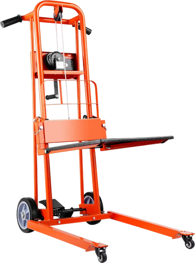 Vevor Material Lift Stacker Manual Winch 330 lbs. Capacity 42.9 in. Max Lift with Casters New