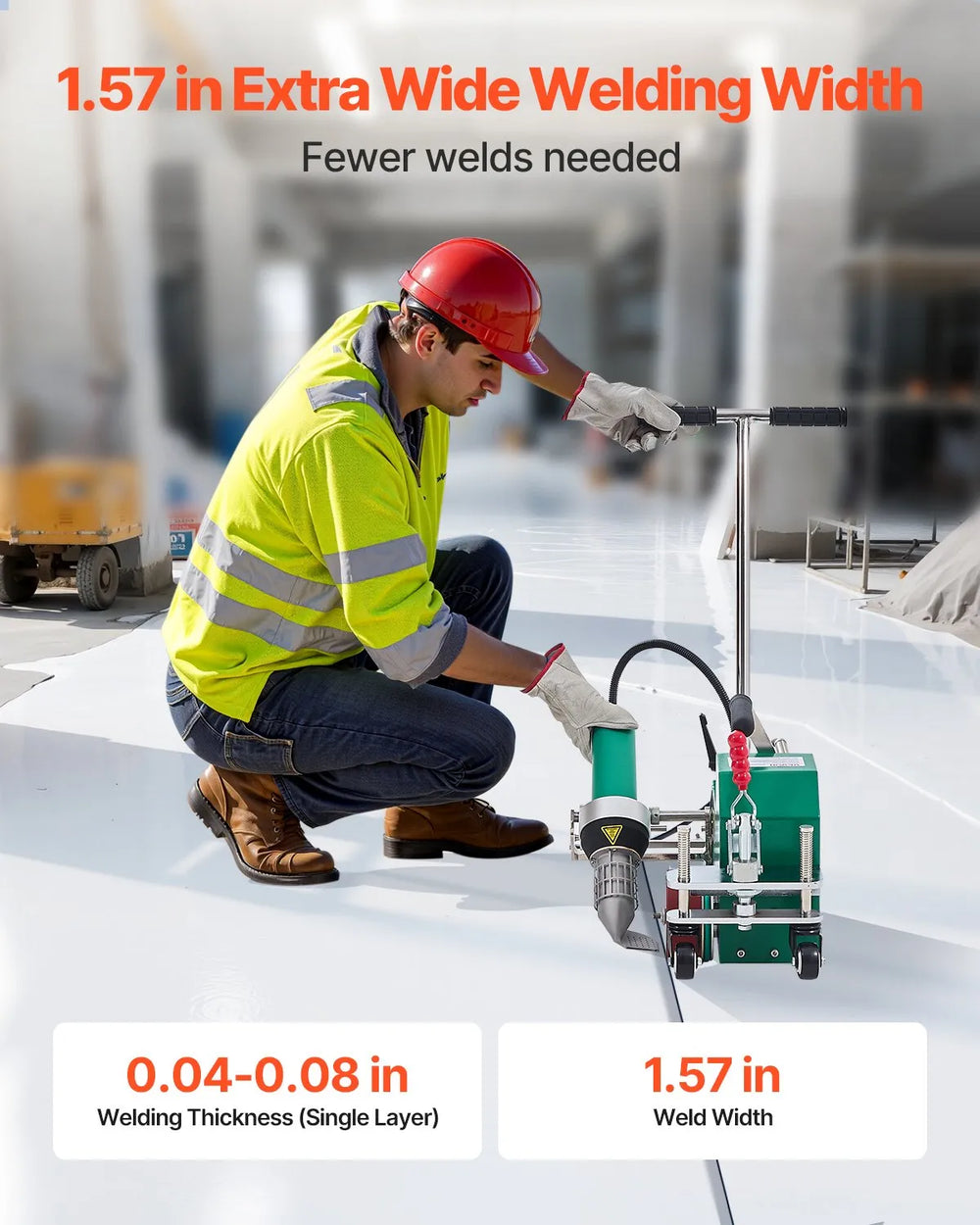 Vevor Roofing Hot Air Welder 1.57" Weld Width for PVC TPO 3400W New