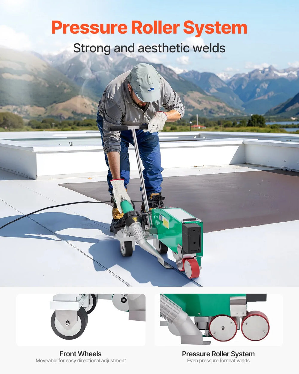 Vevor Roofing Hot Air Welder 1.57" Weld Width for PVC TPO 4200W New