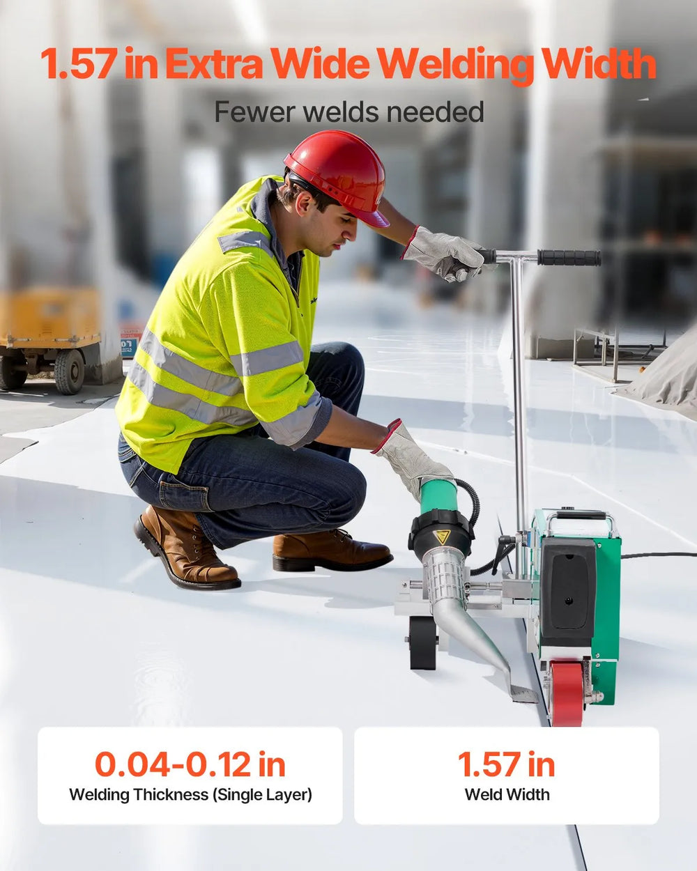 Vevor Roofing Hot Air Welder 1.57" Weld Width for PVC TPO 4200W New