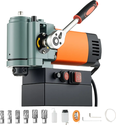 Vevor Low Profile Magnetic Drill Press 1300W 1.4 in Boring Diameter with Weldon Shank New