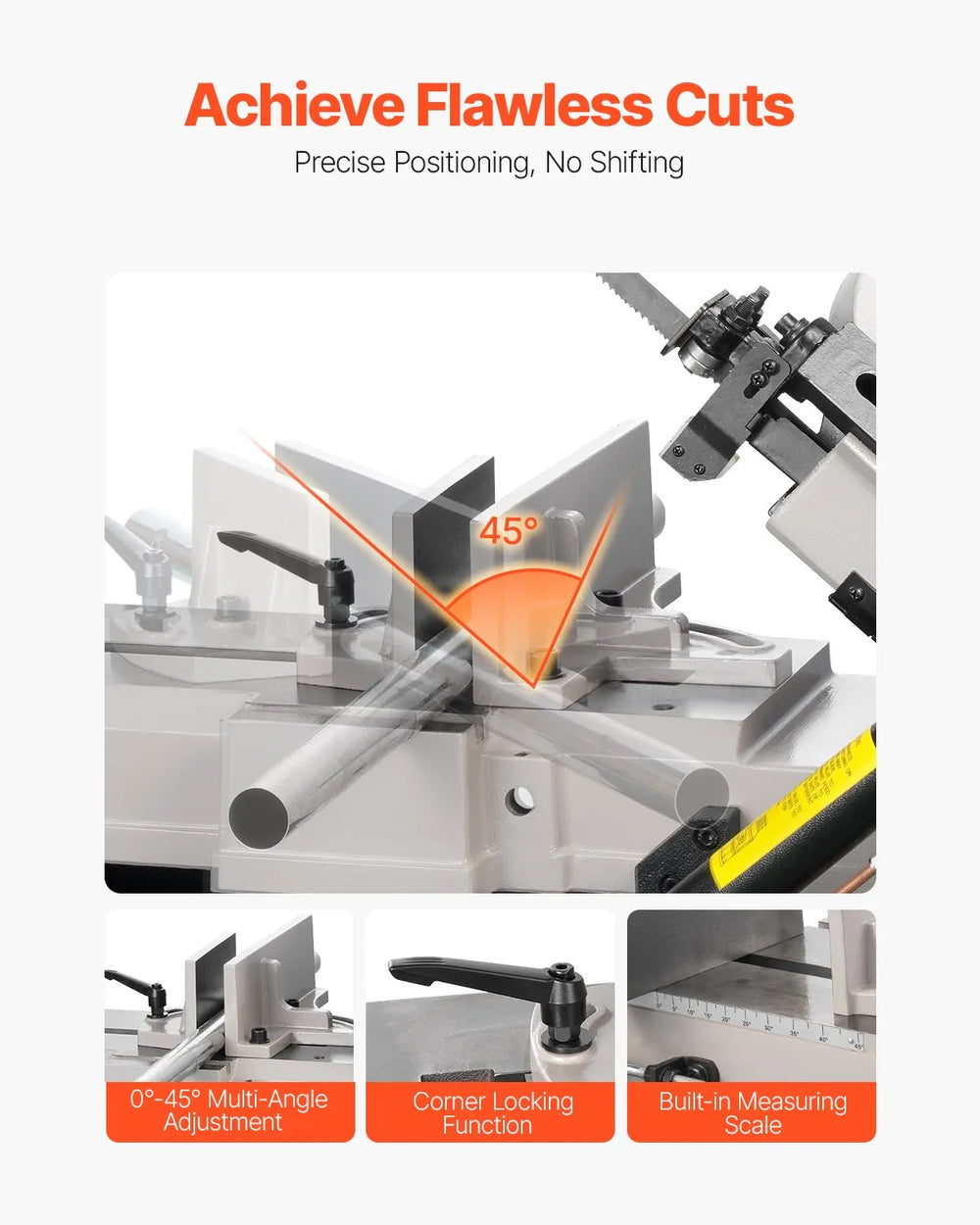 Vevor Metal Band Saw Horizontal & Vertical Cutting 7" x 12" Variable Speed 1100W New