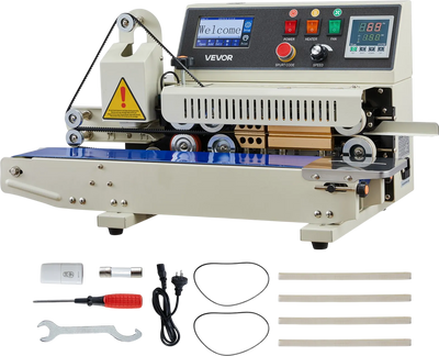 Vevor Continuous Bag Heat Sealing Machine 0.24-.47 Width Ink Printing Adjustable Speed New