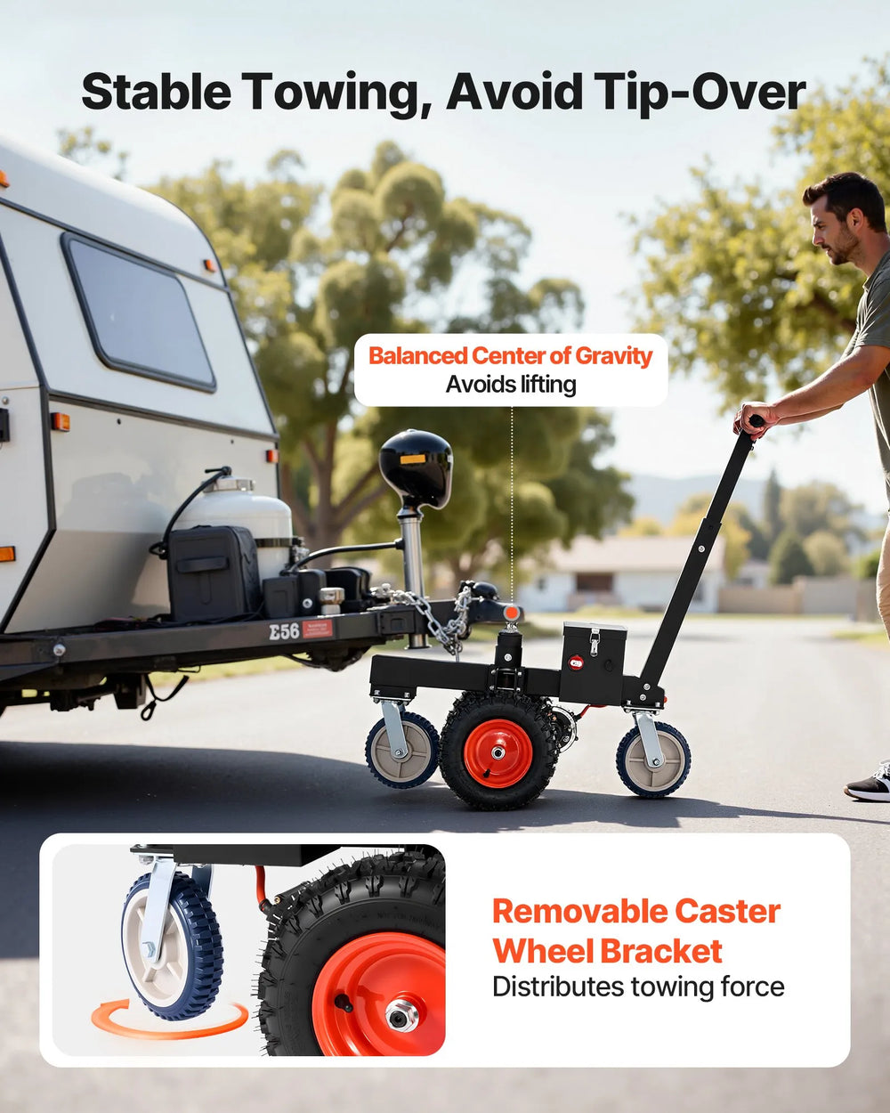 Vevor Electric Trailer Dolly 3,600 lbs. Max Trailer Weight DC 24V 800W with Two Hitch Balls New