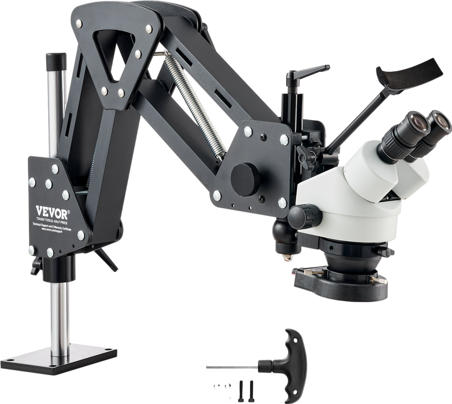 Vevor Multi-Directional Microscope with Spring Bracket and Ring Light 7X-45X Magnification New