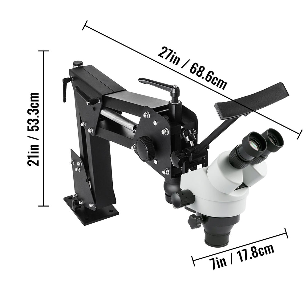 Vevor Micro Inlaid Mirror Multi-Directional Microscope with Spring Bracket 7X-45X Magnification New