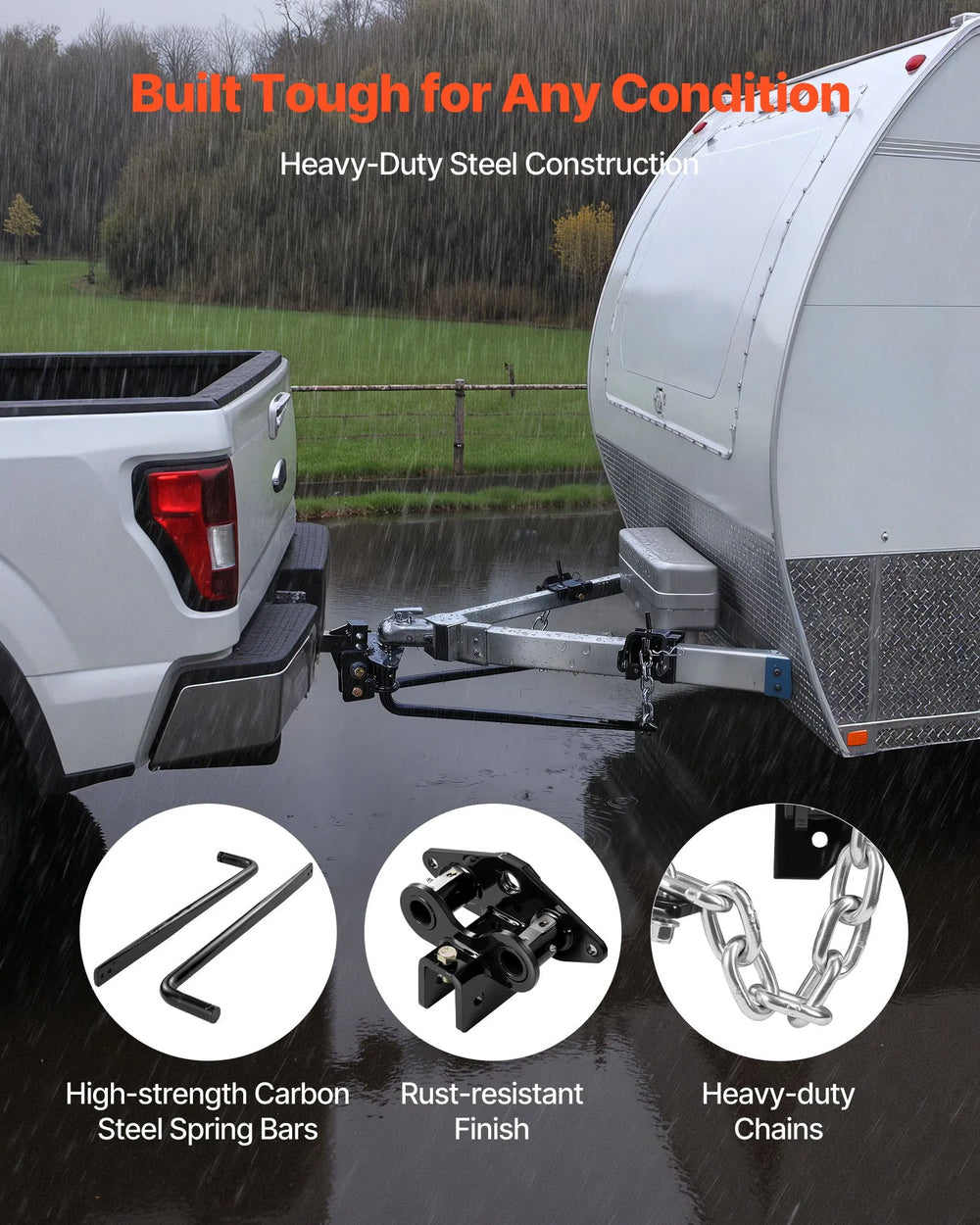 Vevor Weight Distribution Hitch 10,000 lbs Towing Capacity with 2" Shank 2-5/16" Ball New