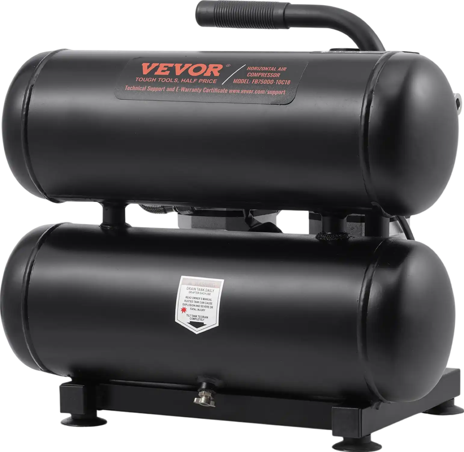 Vevor Air Compressor 4.6 Gal. Max 120 PSI Oil-Free Horizontal Compact Portable New
