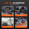 Vevor Air Compressor 8 Gal. Max 120 PSI Oil-Free Horizontal Compact Portable New