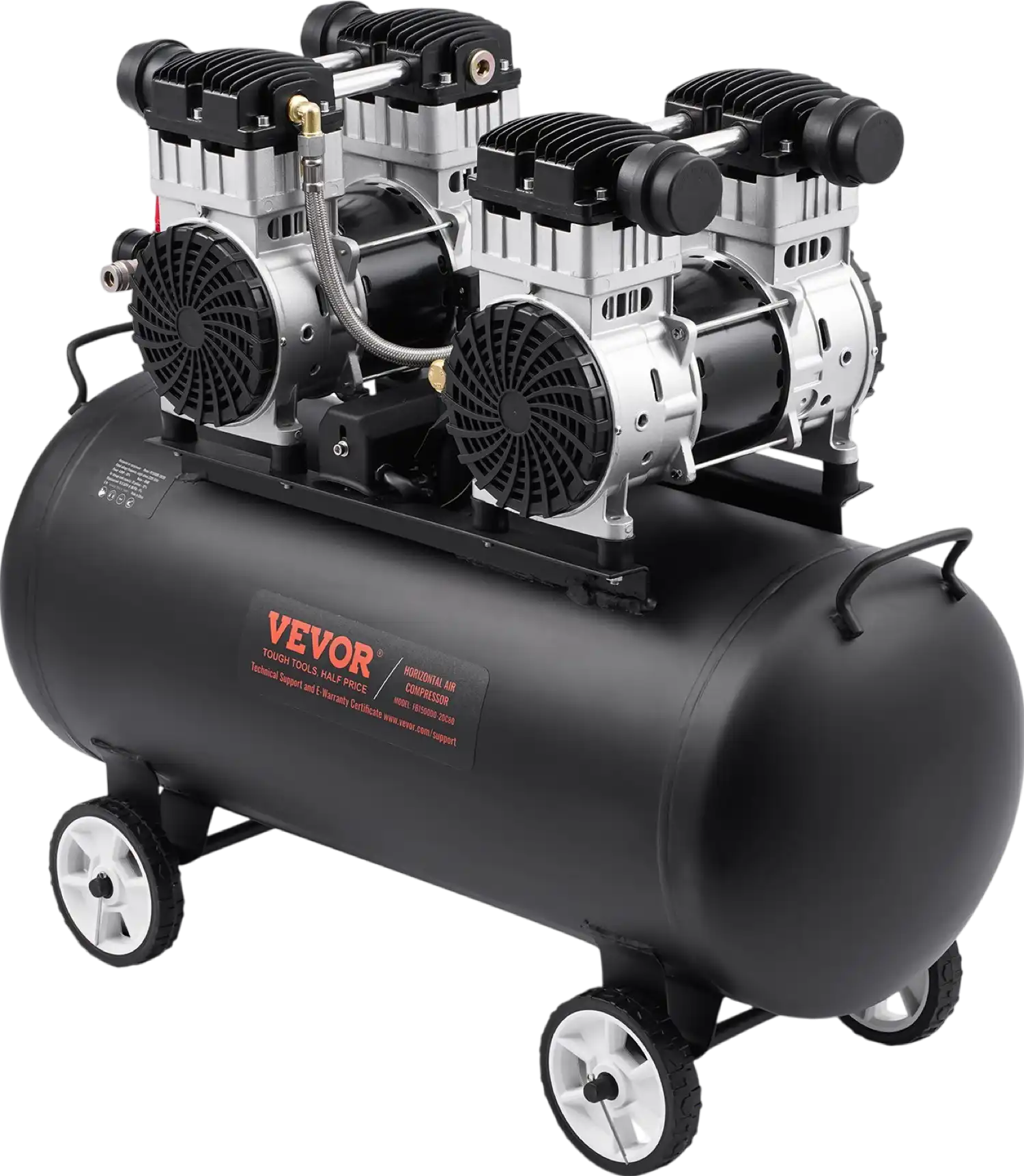Vevor Air Compressor 20 Gal. Max 125 PSI Oil-Free Horizontal Compact Portable New