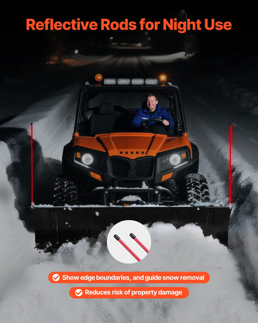Vevor Snow Plow Kit 43"/60" Width Adjustable Blade Universal Mount for UTV New