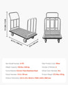 Vevor Hotel Luggage Cart 750 Lbs Platform Truck with Removable Front Frame New