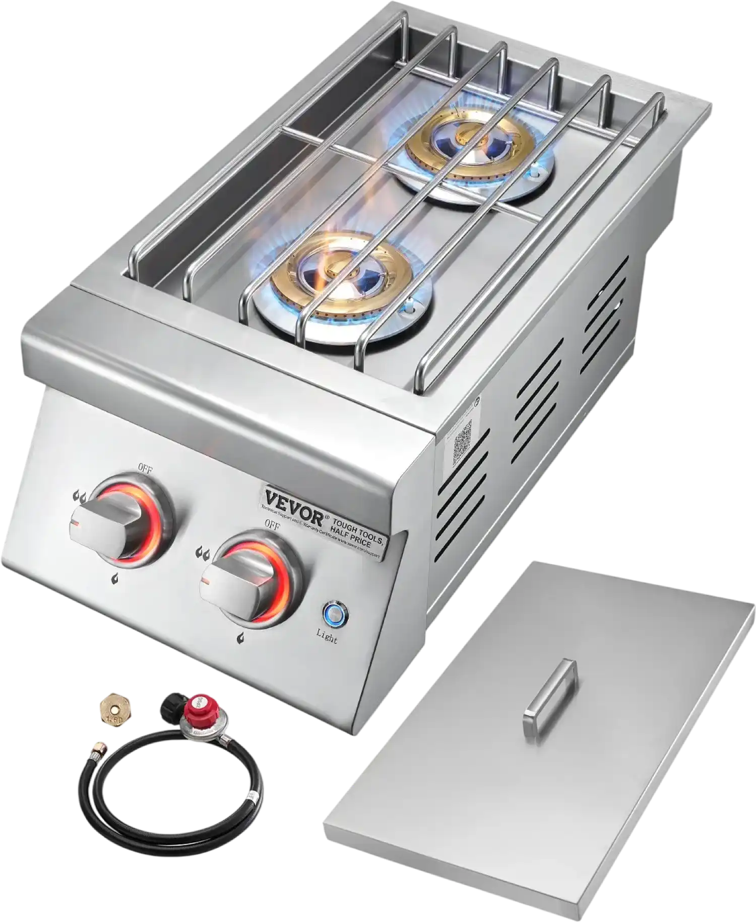 Vevor Double Side Burner 2 x 17,000 BTU Natural Gas and Propane New
