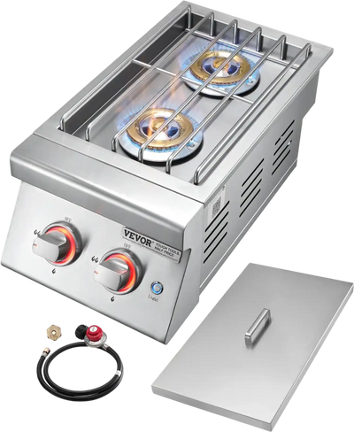 Vevor Double Side Burner 2 x 17,000 BTU Natural Gas and Propane New