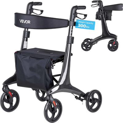 Vevor Rollator Walker with Seat Foldable Lightweight 8
