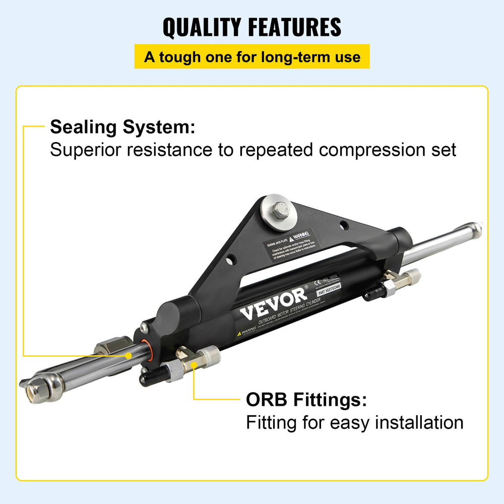 Vevor Hydraulic Steering Cylinder HC4645H Front Mount for 150HP Boats New