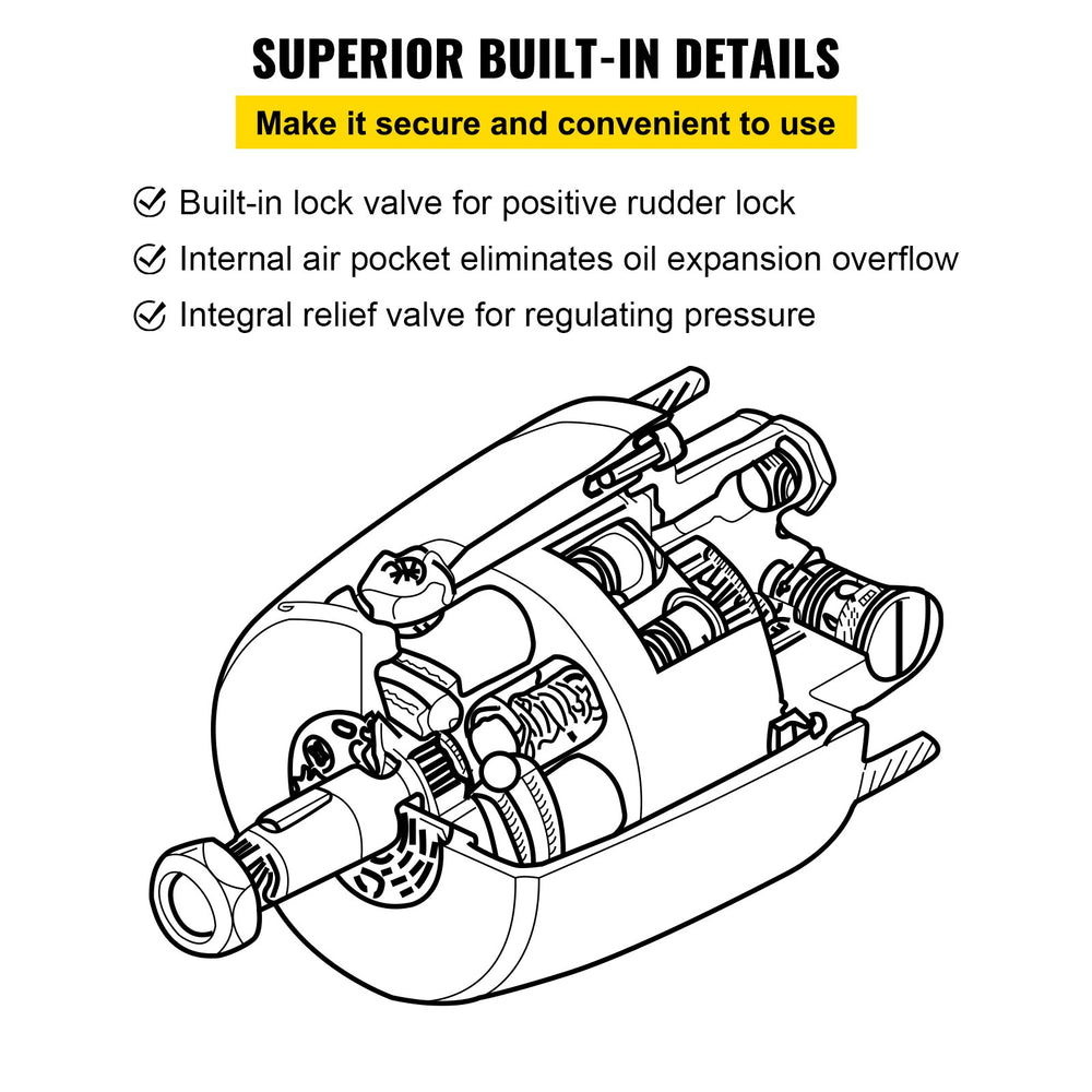 Vevor HH5271-3 Helm Outboard Hydraulic Steering Pump 300HP for Cruisers Runabouts New