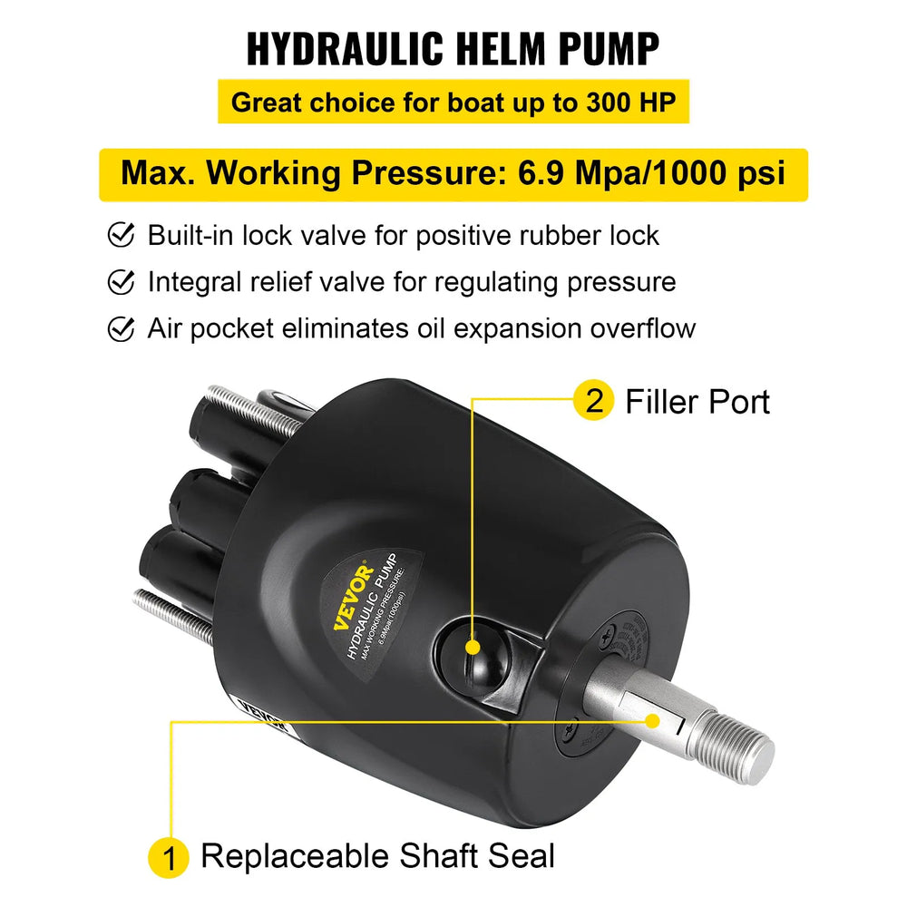 Vevor Hydraulic Outboard Steering Kit 300 HP with Helm Pump for Yamaha Honda Suzuki New