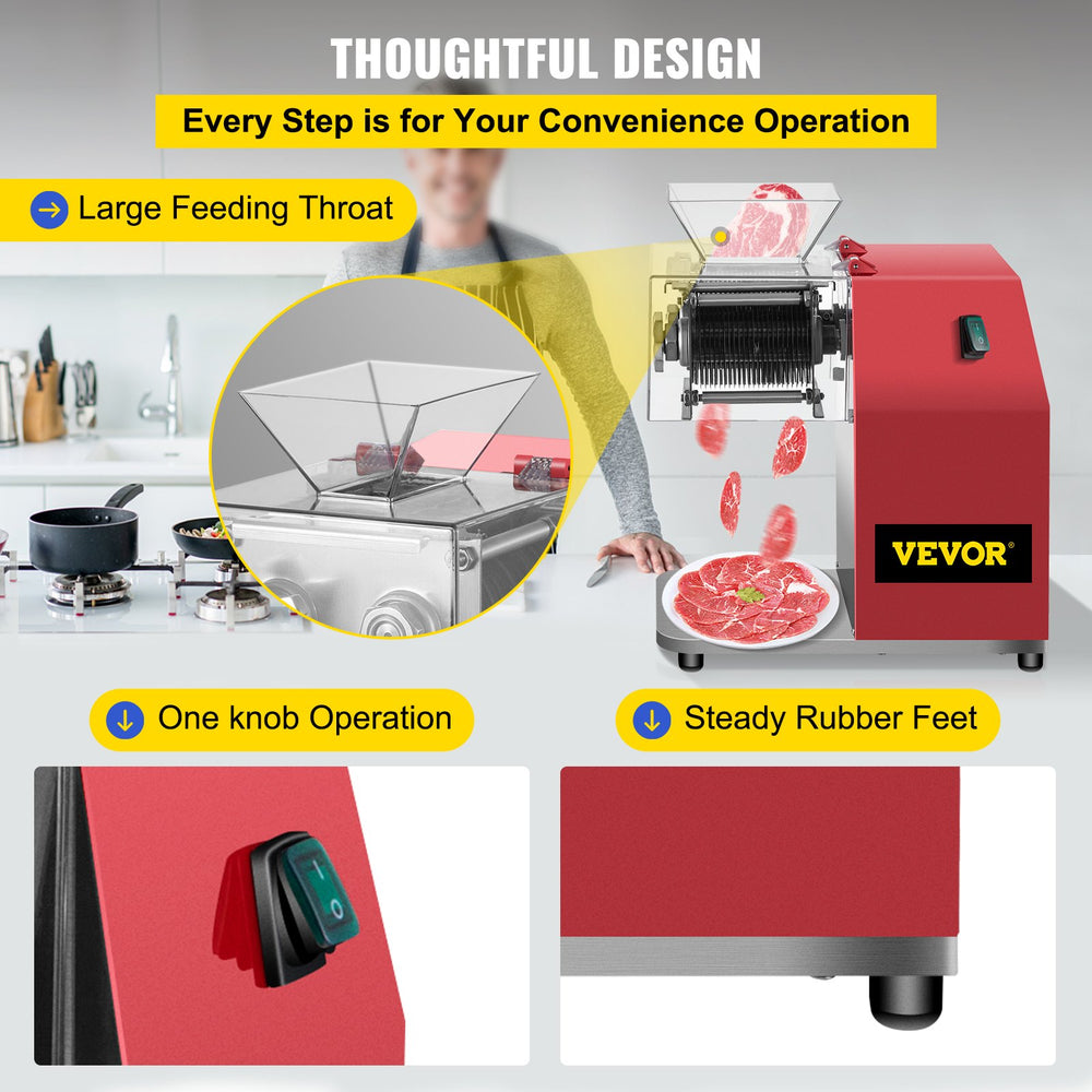 Vevor Commercial Meat Cutting Machine 550 Lbs/Hr Capacity 850W New