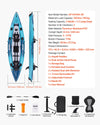 Vevor Inflatable Kayak 2-Person Drop-Stitch Floor 700 lbs. Capacity New