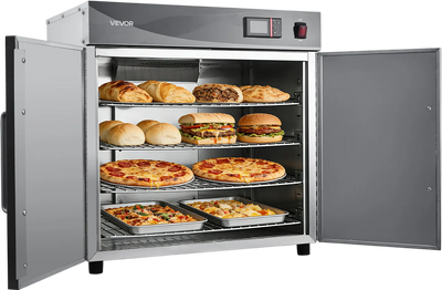 Vevor Electric Hot Box Food Warmer 4-Tier 80-185°F with Water Tray Double Doors 800W New