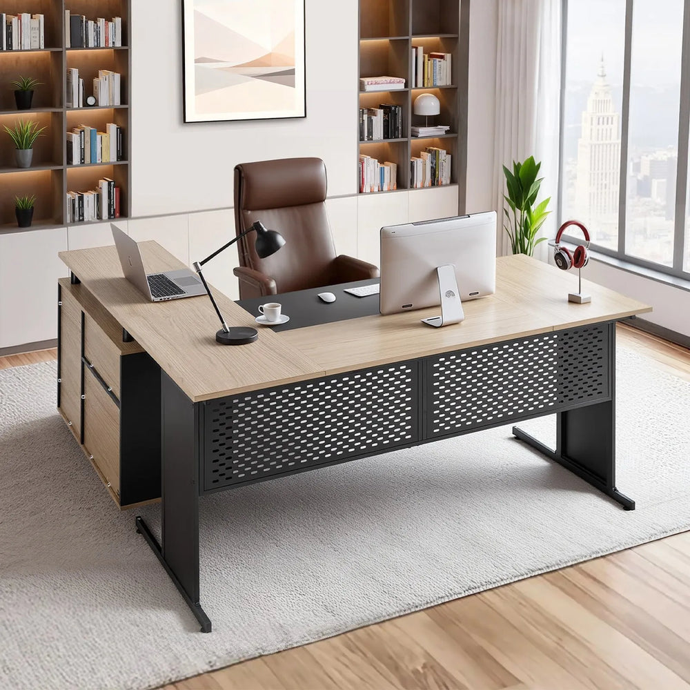 Vevor Executive Desk 63 x 39 in. L-Shaped Reversible Layout 350 lb. Capacity New